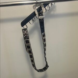 Black and Silver Studded Women's Belt